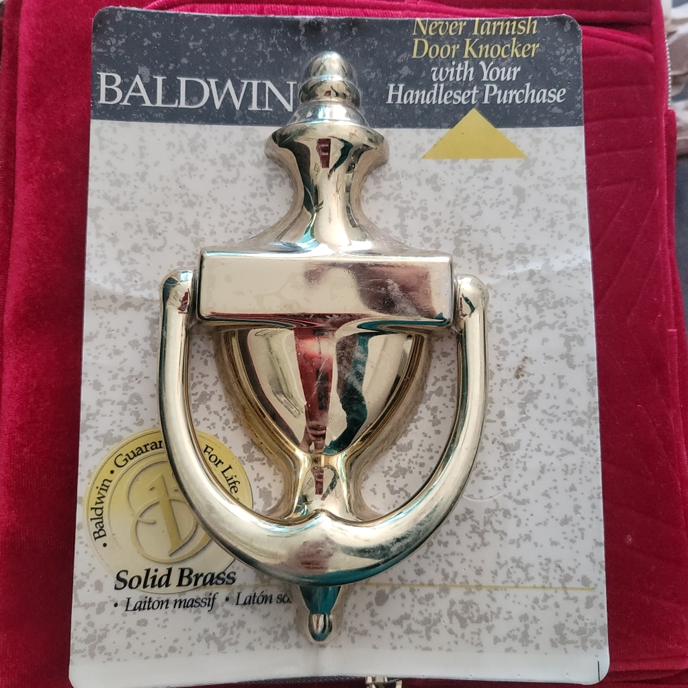 BALDWIN SOLID BRASS DOOR KNOCKER  New In Package